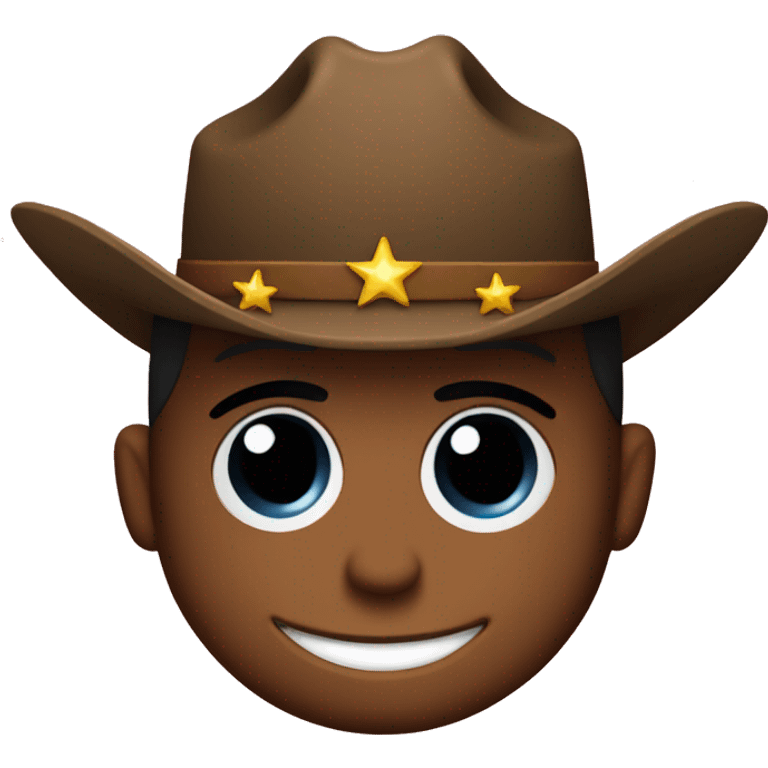 Cowboy smileyface with stars in its eyes emoji