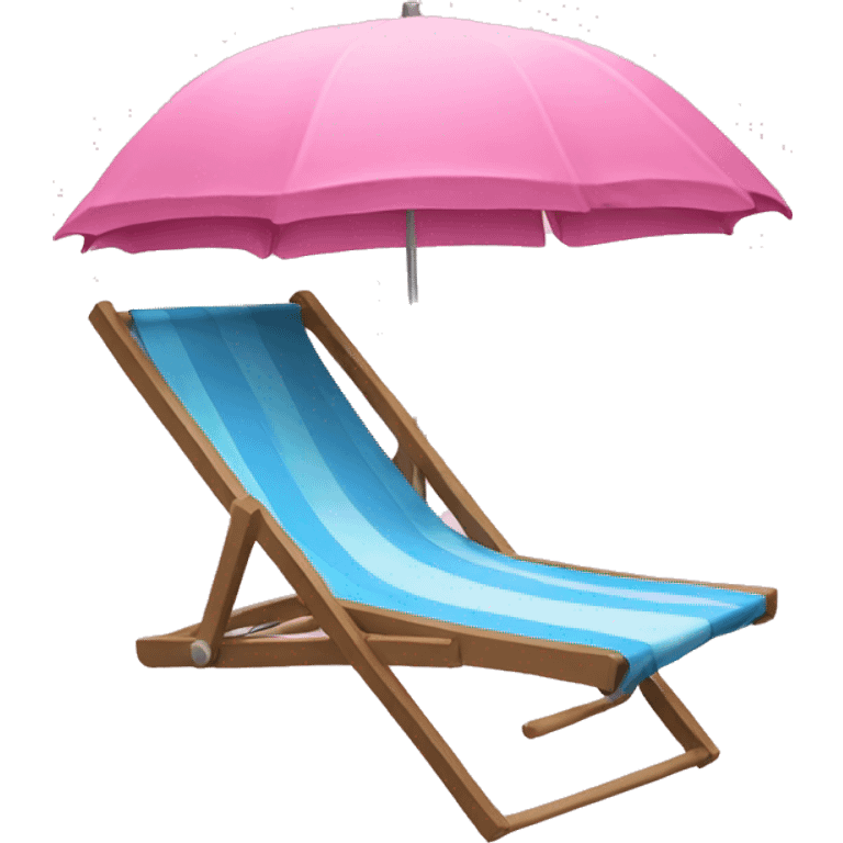 pink beach chair with umbrella emoji