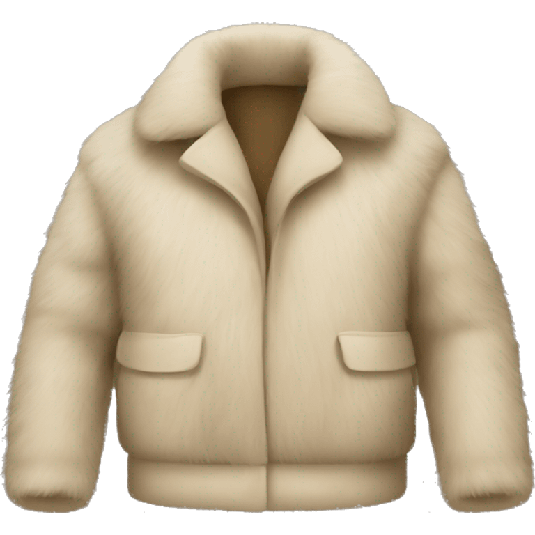 Beige fur jacket emoji