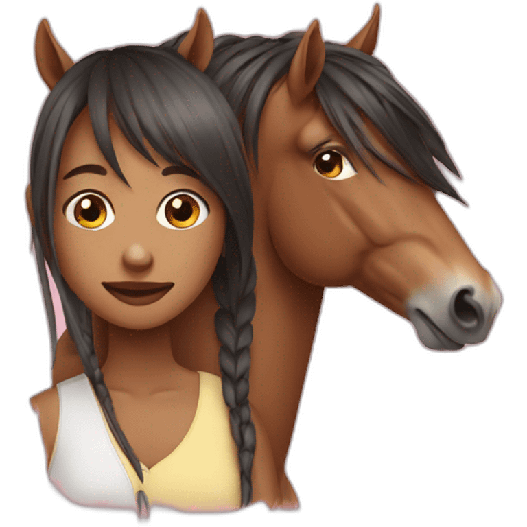 horse on a girl emoji