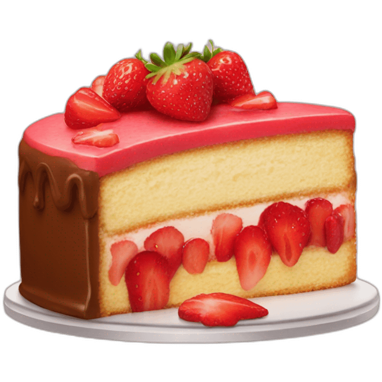 Cake with strawberry  emoji