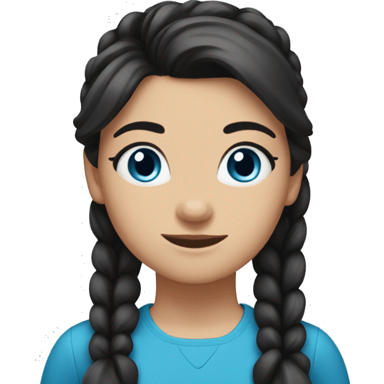 italian girl with black hair in a ponytail blue eyes emoji