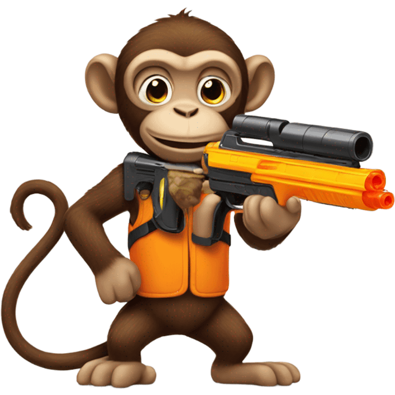 Monkey with nerf gun emoji