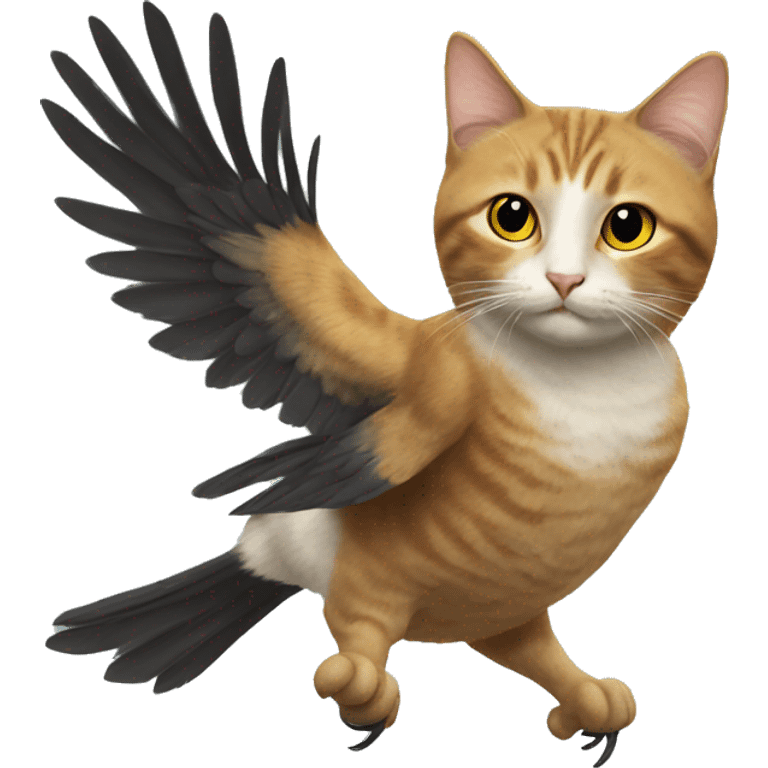 Cat riding a bird  emoji