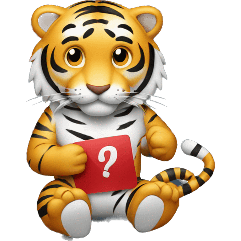 tiger holding a slots card emoji