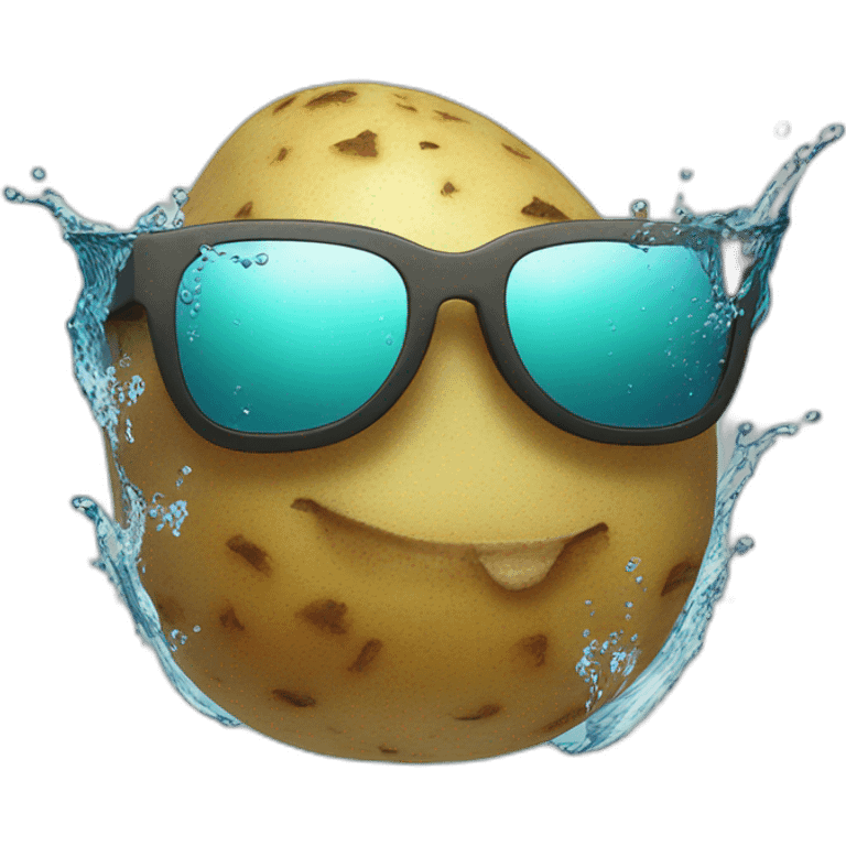 Potato sunglasses water emoji