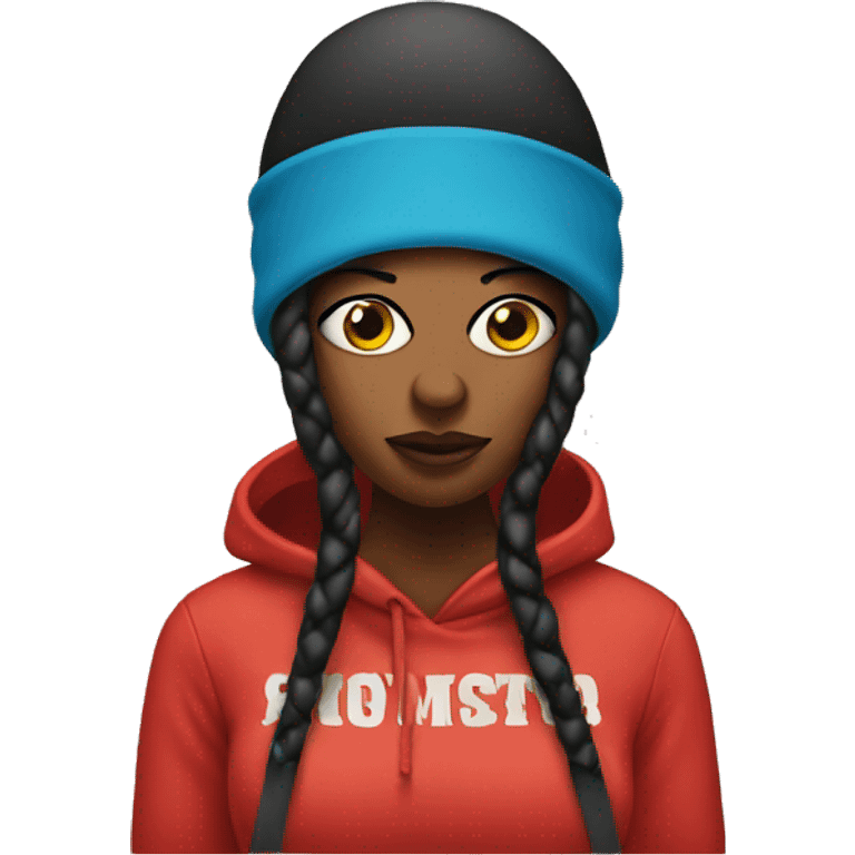 Female rapper with a ski mask emoji