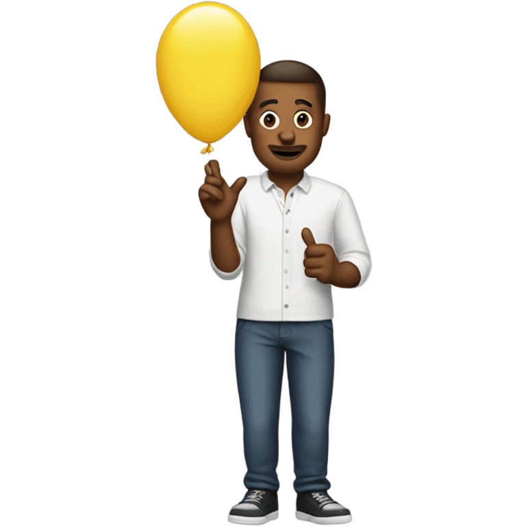 Man with balloon hands emoji