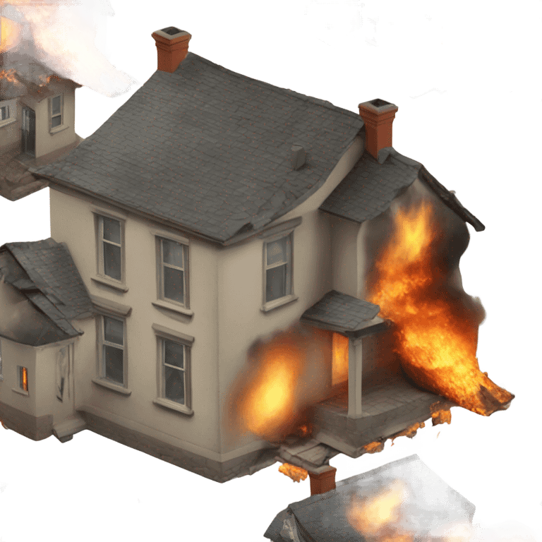 house exploding emoji