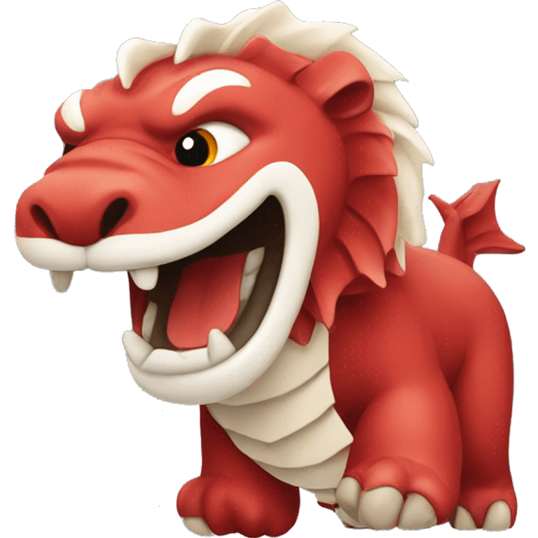 A happy red merlion emoji