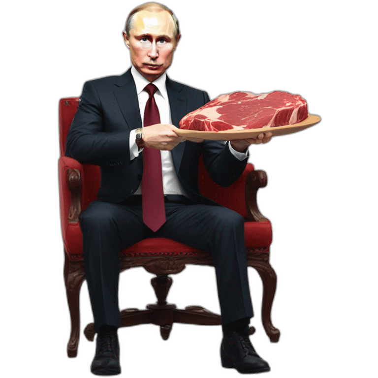 vladimir putin holding meat cube bleed heelchair emoji