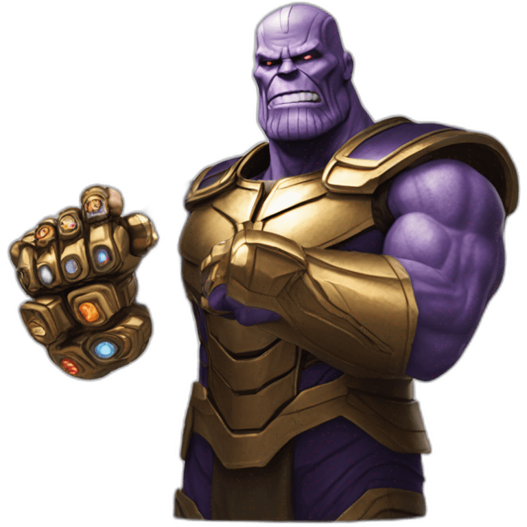 Thanos with his gauntlet  emoji