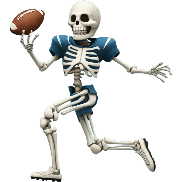 Skeleton playing football emoji