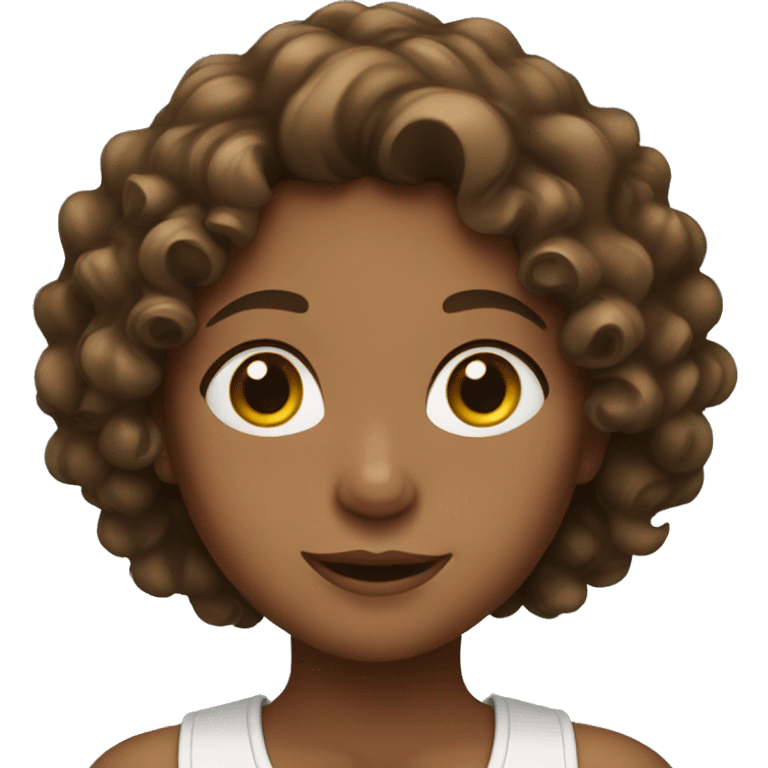 Girl with brown curly hair emoji