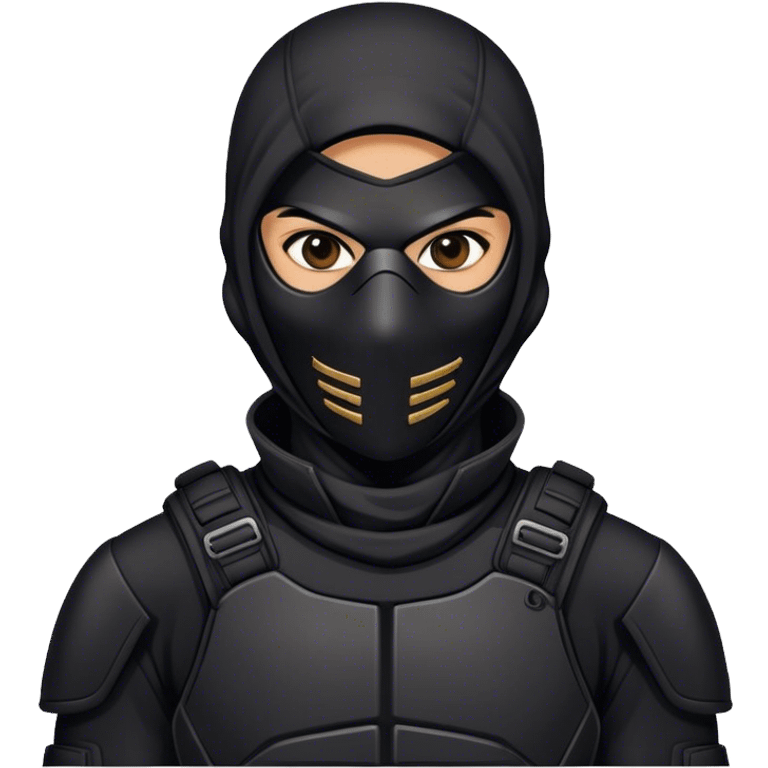 A masked assassin in a black tactical suit emoji