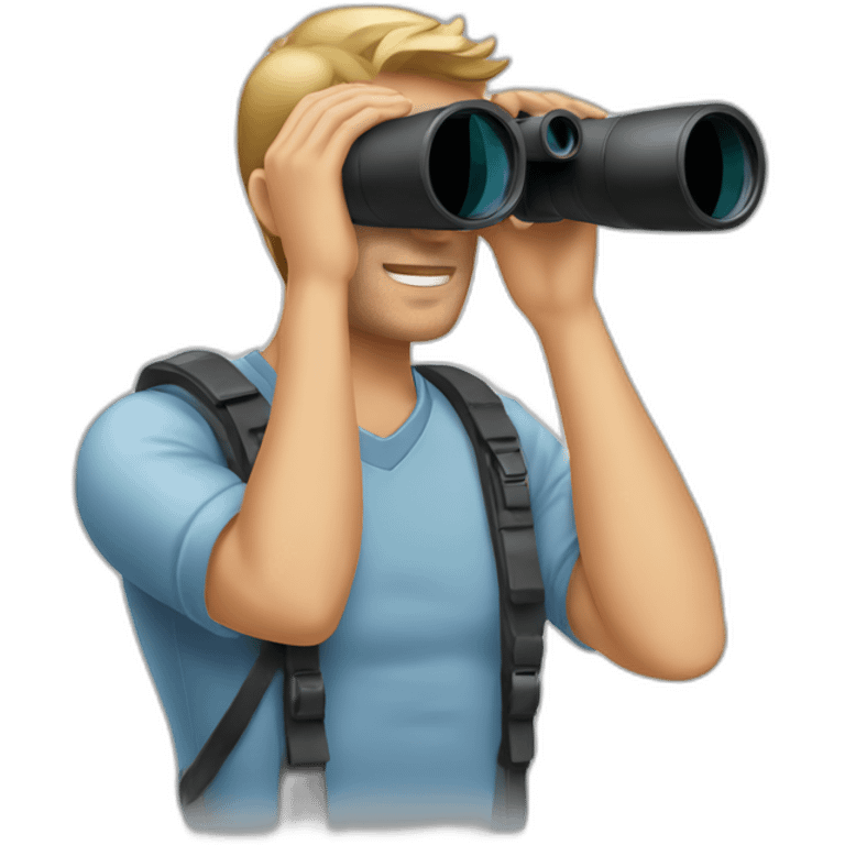 man looking through binoculars emoji