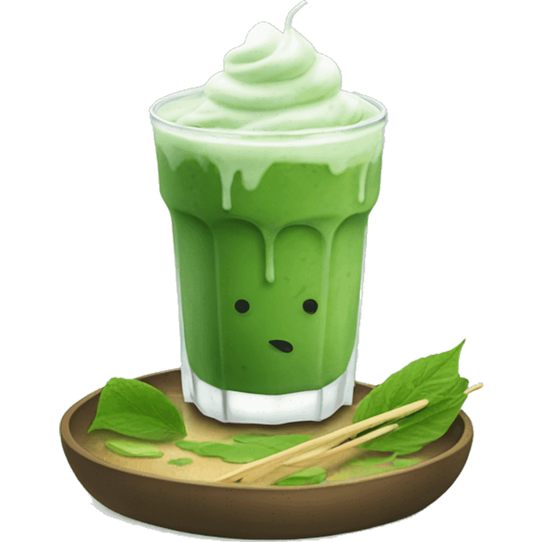 Iced matcha with milk emoji