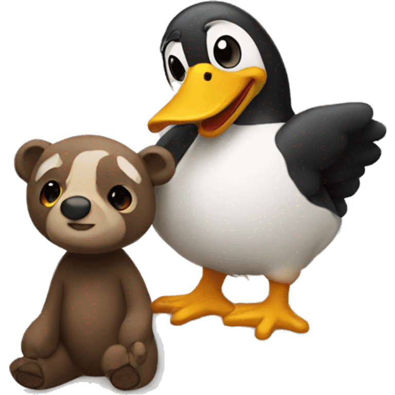 Pato y oso emoji