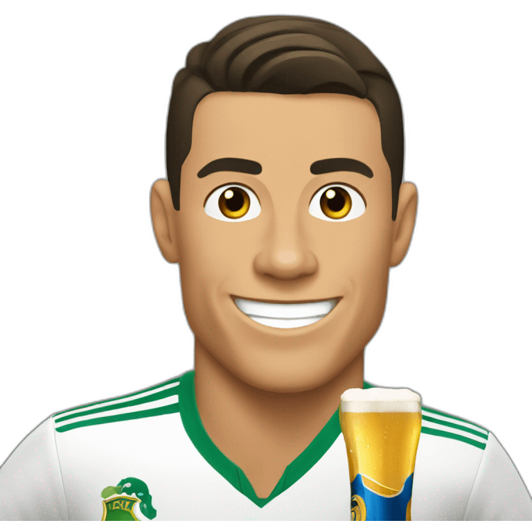 cristiano ronaldo tomando cerveza emoji