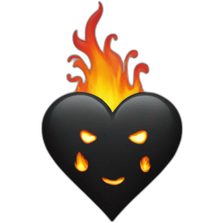 black heart with flames emoji