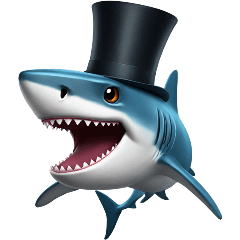 Shark with a top hat emoji