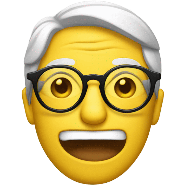 Yellow face emoji but with glasses that it is pulling down  emoji