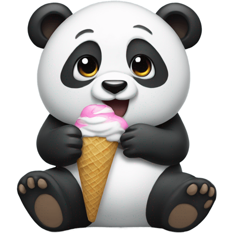 Panda eating ice cream emoji