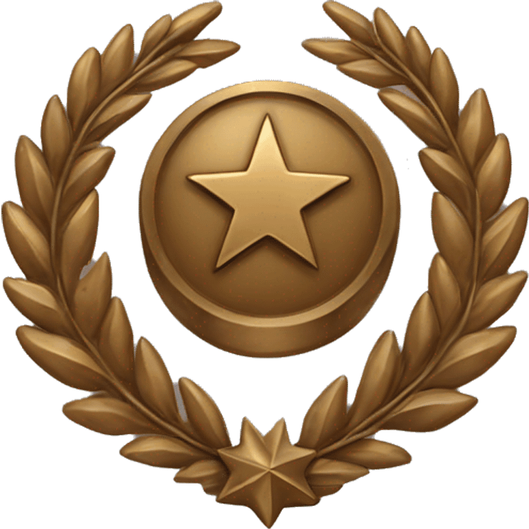 Bronze military badge with stars and a wreathe emoji