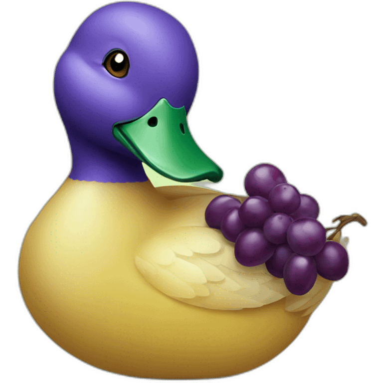 Duck eating grapes emoji