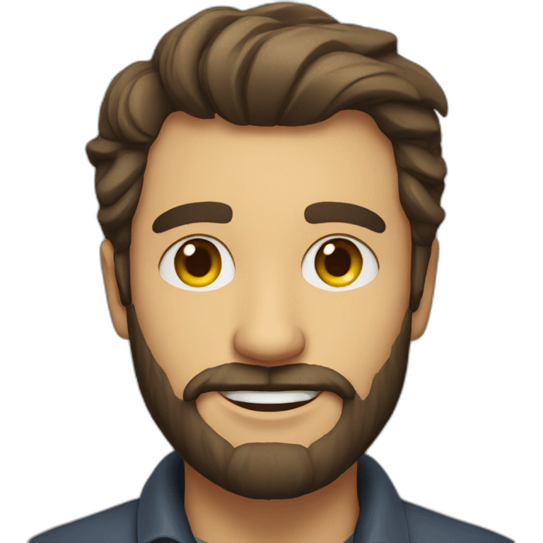 handsome optimist man and beard emoji