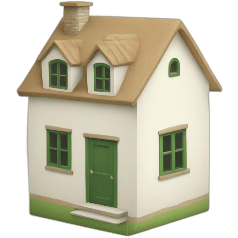 house box beige white green emoji