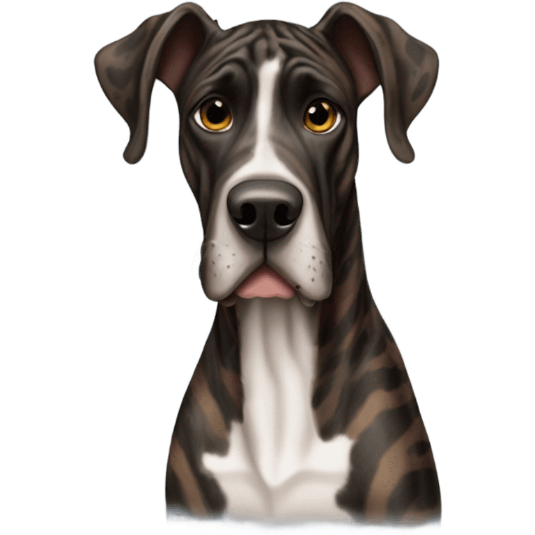 Black and brown brindle striped Great Dane emoji