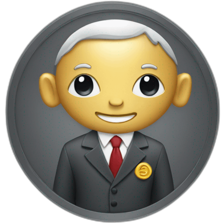 coin wearing suit emoji