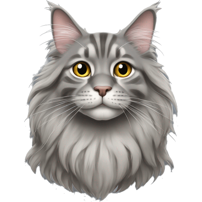 gray maine coon cat emoji