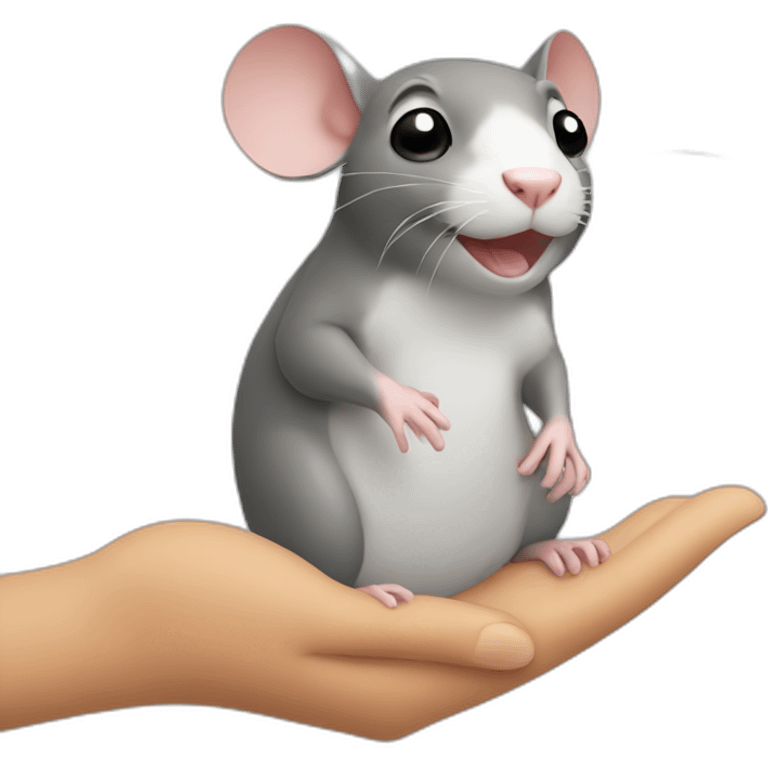 Holding Rat with one hand emoji