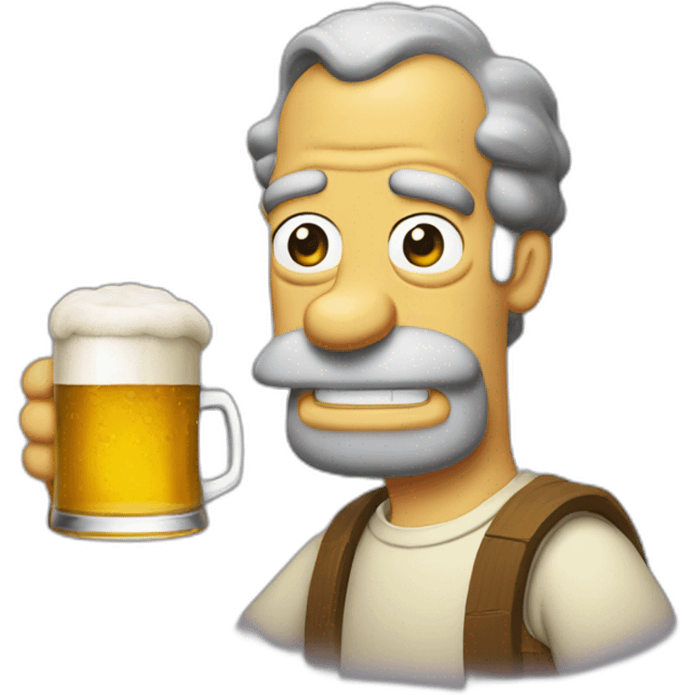 Homer bois une bière emoji