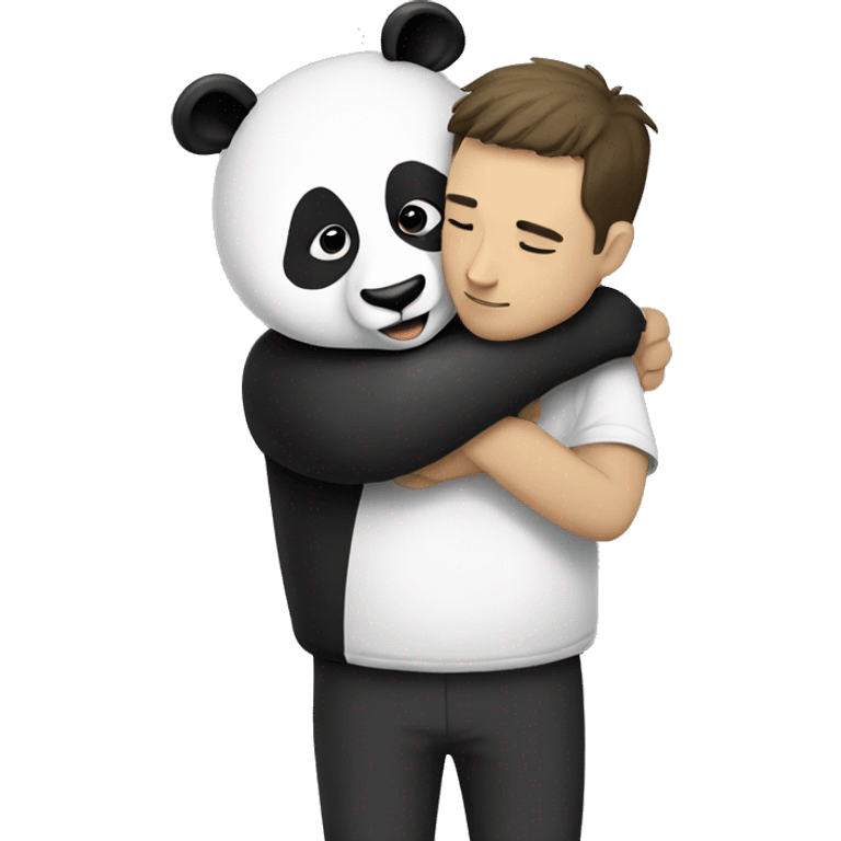 panda hugging a man emoji