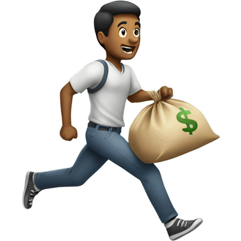 guy running with money bag emoji