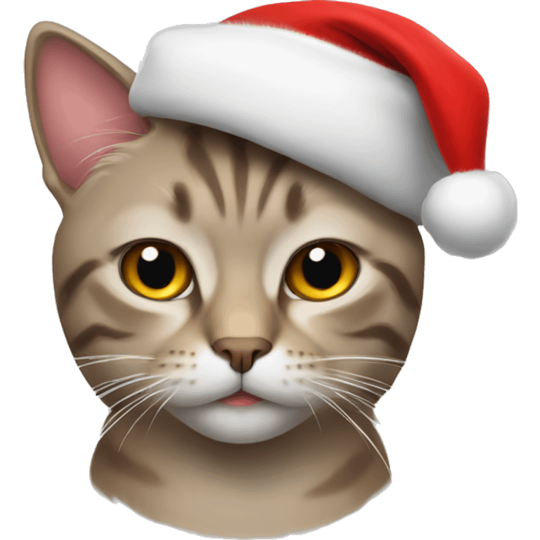 Cat with red Christmas hat emoji