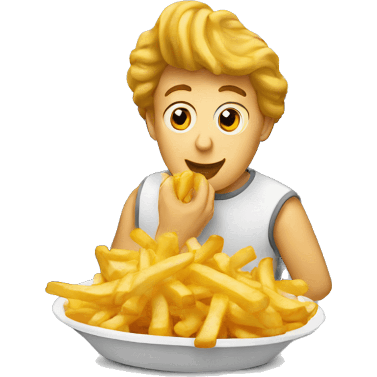 Belgian eating fries emoji