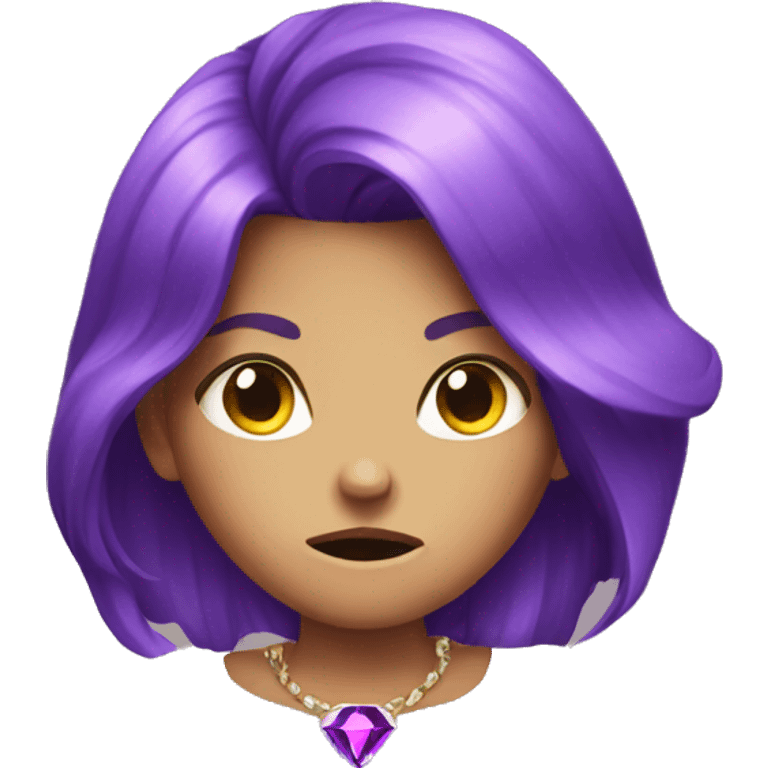 angry jewel girl with purple gem hair emoji