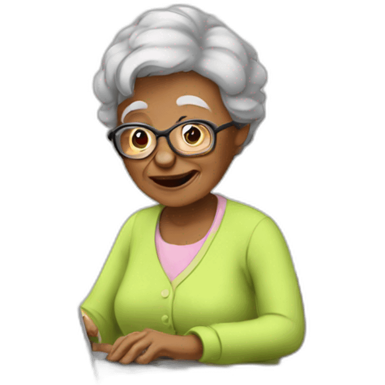 Grandma with laptop emoji