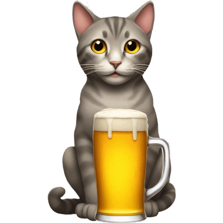 Cat with a beer emoji