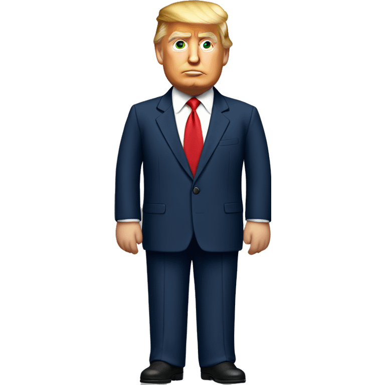 Donald Trump wearing navy suit with a red tie  emoji