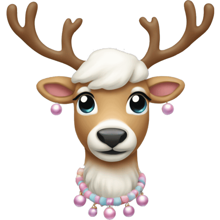 Pastel reindeer with bells emoji