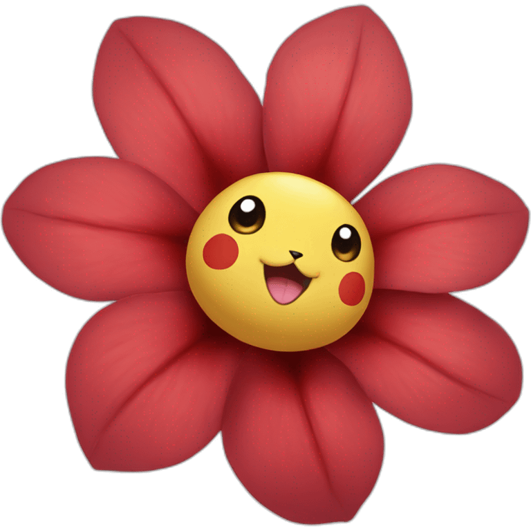 Red Pikachu flower emoji