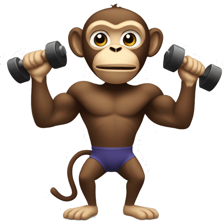 monkey lifting weights  emoji