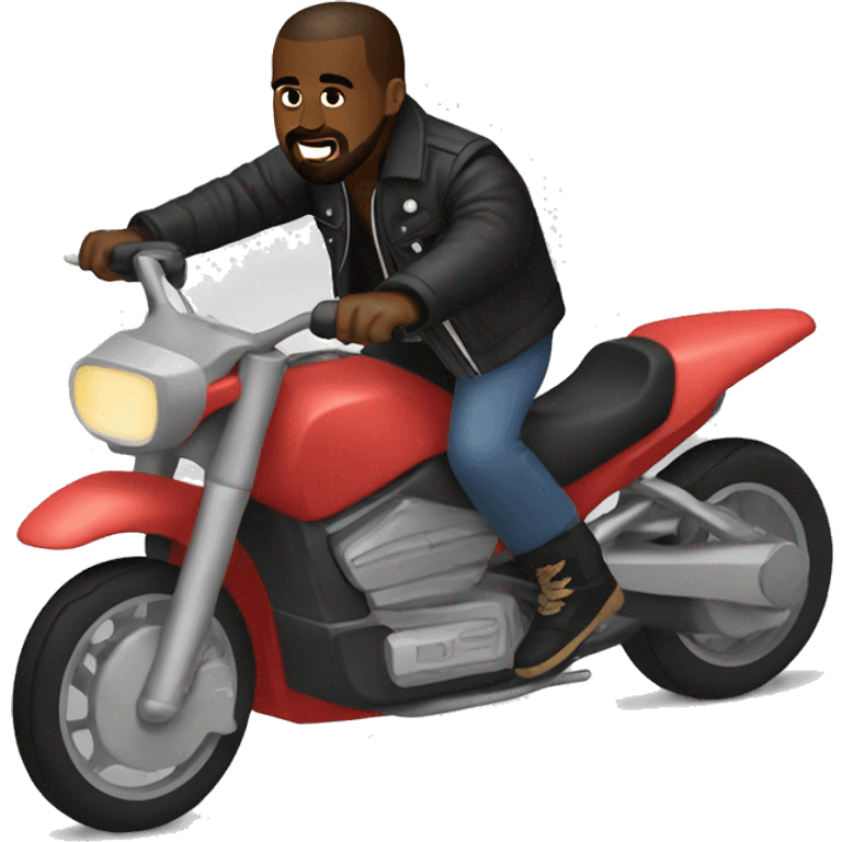 kanye west riding a motorcycle  emoji