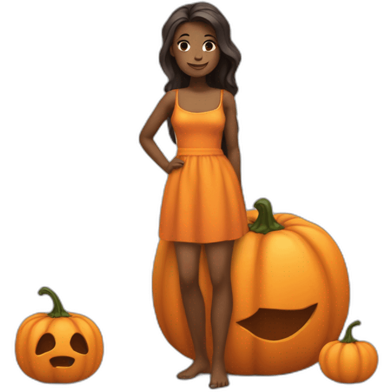 Femme avec un corps de citrouille  emoji