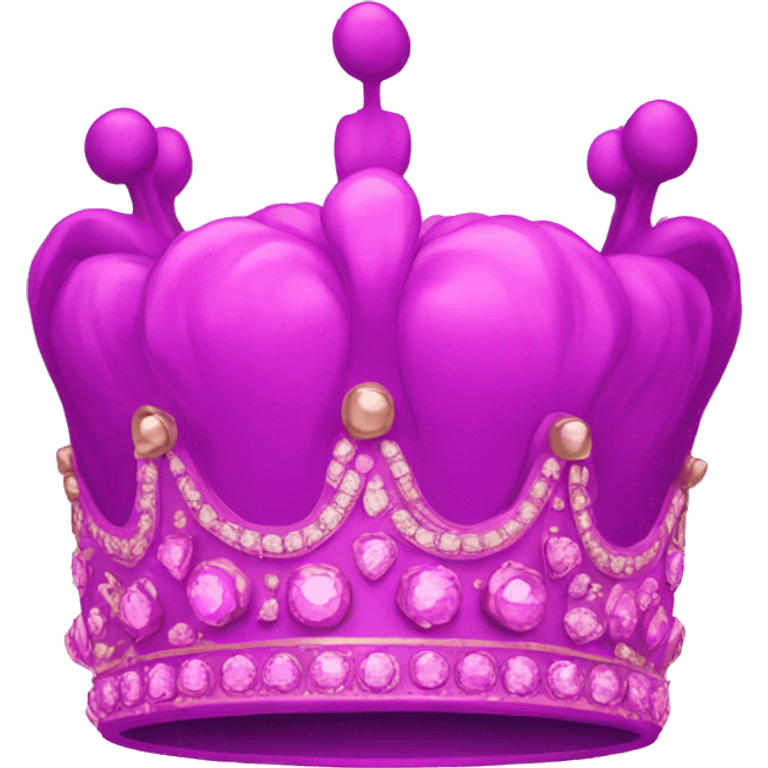 Neon Purple pink crown with diamonds emoji